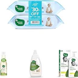 Mother Sparsh Combo of 99% Pure Water Baby Wipes-72X2pcs with Baby Bottle Liquid Cleanser 175ml, Plant-Powered Baby Liquid Detergent 1Ltr, Plant-Powered Baby Lotion 400ml-image-60