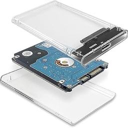 USB 2.0 External Hard Drive Enclosure HDD/SSD, Transparent 2.5 inch SSD Sata Hard Disk External Portable Case-14