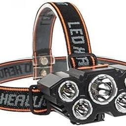 Sarjak Headlamp with 5 Led Super Bright Lamp Beads & Red-Blue Flash Light, USB Rechargeable, 5 Light Modes - Waterproof Headlamps Flashlight-21
