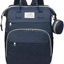 Handcuffs Diaper Bag with Changing Station | Mummy Bag With Bassinet | Backpacks | Foldable Bag | Travel Backpack | Diaper Bags | Shoulder Bag | Bed Changing Bagpack (Blue)-image-32