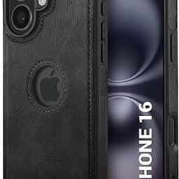 TheGiftKart Genuine Leather Finish Back Cover Case for iPhone 16 | Shockproof Design | Raised Edges for Camera & Screen Protection | Stunning Minimalist Design Back Case Cover for iPhone 16 (Black)-image-11