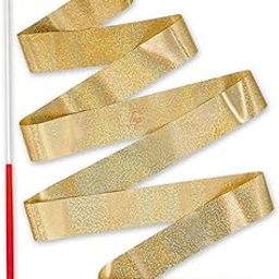 TIPTOP DECORATION Premium Iridescent Glitter Gymnastic Dancing Ribbon Streamer Stick (3.7 Meters) (Standard) (Royal Gold, Pack of 1 Piece)-image-55