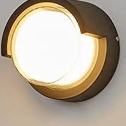 Groeien Waterproof Round Shape 5W LED Modern Acrylic Outdoor and Indoor Garden Wall Lamp Fixture (Warm White) (Round)-picture-13