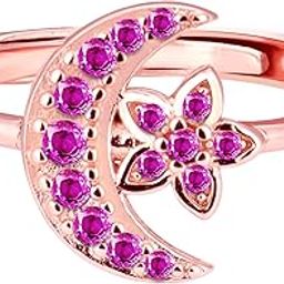 925 Silver Rose Gold Pink Moon Ring, Adjustable Gifts for Girlfriend, Gifts for Women & Girls| With Certificate of Authenticity and 925 Stamp | 6 Month Warranty*-image-66