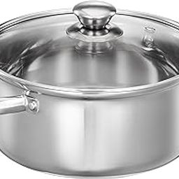 Amazon Brand - Solimo Flat Bottom Casserole with Glass lid | 3L | 20 cm | Silver-24
