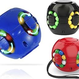 Fashion My Day Rotating Magic Bean Fingertip Gyro Toy Ball Decompression Fidget Toys Red-image-28