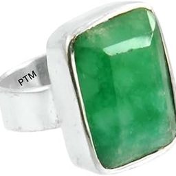 925 Sterling Silver Emerald/Panna 5.25 Ratti or 5 Carat Astrological Gemstone Square Shape Bis Hallmark Ring for Men & Women-Size 1-36-image-23