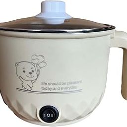 The Style Sutra Electric Hot Pot Household Portable Travel Cooker for Noodles Ramen Porridge Khaki-image-39
