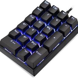 MOTOSPEED K23 Mechanical Numeric Keypad Red Switch Wired 21 Keys Mini Numpad Portable Keypad Backlight Gaming Keypad Extended Layout for Cashier-12