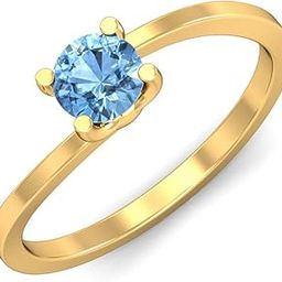 kuberbox 18KT Yellow Gold Seul Aquamarine Ring for Women-picture-33