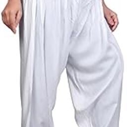 Women's Rayon Patiala Salwar(Free Size) Length (38" inch) Waist (26" to 34" inch) (White)-picture-15