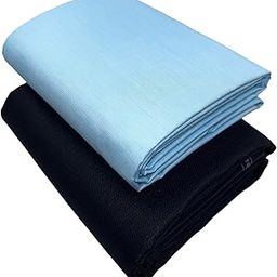 Elite Lifestyle Hub Unstitched Fabric Set | Solid Cotton Blend Shirt Material | Matching Trouser Fabric | Comfortable Tailoring Option |Size- Shirt 2.25 M,Pant 1.2 M |Color -Blue Turquoise & Black-image-41