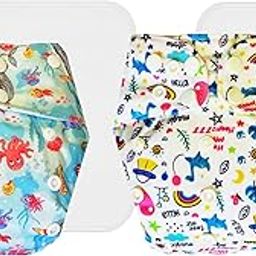 Dumbledo Premium Cloth Diaper with Cotton Insert (Pack of 2) | Soft & Gentle | Leakproof | Travel Friendly | Everyday Diapering Essential | 3 Months – 3 Years | Unisex Baby-image-43