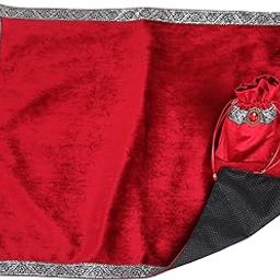 UJEAVETTE 26' Altar Tarot Tablecloth Divination Cards Bag Wicca Square Non-Slip Red+Tablecloth B-image-56