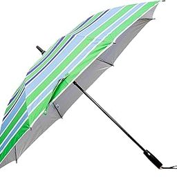 Umbrella Unisex Golf Striples Print Silver Big Size UV Protective Auto Open Long & Non-Foldable Umbrella-52