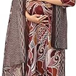 Women Viscose Rayon A-line Maternity and Feeding Kurta Set with Dupatta with Zipper-image-64