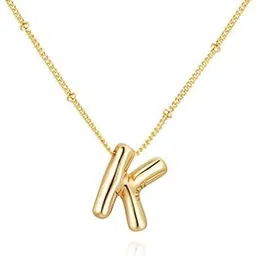 jewels galaxy Gold Plated Anti Tarnish Stainless Steel Alphabetical A Pendant Necklace (MYN-PS-26419-A)-picture-6