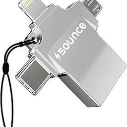 Sounce 4 in 1 OTG Adapter Converter with Lightning, Type C, Micro USB, USB 3.0 Port OTG Connector Compatible with iOS 13 & Above, Android, Tablets and Others - Silver-20