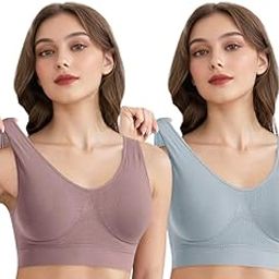 Womans Bra||Sports and Sleep Bra for Women||Non Padded Wirefree Bra|| Smooth and Soft Nylon Blend Seamless Design||Ultra Lightweight||2 Piece Combo-image-91