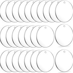 Acrylic Round Shape Keychain Blanks, Clear Keychains With Whole, Acrylic Transparent Circle Discs Acrylic Blanks Keychain 3MM (Round_2 Inch, 25)-picture-47