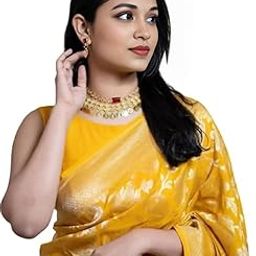 Banarasi Silk Saree for Women, Cream with Purple Border, Handloom Jacquard Weave, Traditional Indian Festival Wear, Unstitched Blouse Piece-image-65