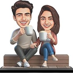AVATAAR STUDIO Personalized Caricature Gift for Couple, 7 Inches, Multicolor, Art Deco Style-31