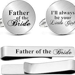 JUPPE Engraved Cuff Links Tie Bar Set Father of The Bride Cufflinks Jewelry Father-image-18