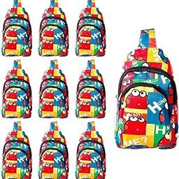 Cots and Cuddles 10pc Cartoon Print Colourful Cross body Bags for Boys and Girls Kids School, Picnic, Return Gifts, Office (10pc Colourful)-39