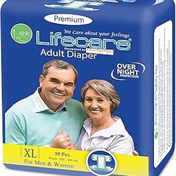 ANK Lifecare PREMIUM Adult Diaper (Size : XL Waist size:155-195CM / 61-77 INCH) Tape Style, High Absorbency, Odour Free,Anti-Bacterial,Extra Absorbent gel core for men and women pack of 2(20 diapers)-image-43
