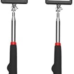 PLAFOPE 2pcs Led Telescopic Inspection Mirror Flexible Arm Vehicle Inspection Tool Rotating Lighted Mechanic Mirror for Auto Repair-image-51