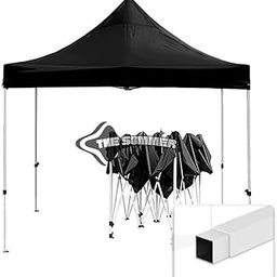 THE SUMMER 10x10 feet Premium Heavy Duty 28 Kg Pop Up Foldable Canopy Tent with 4 Side Open, Gazebo Tent for Outdoor Garden,Event, Picnic, Lawn, Terrace (Black)-image-4