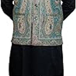 | Kani Ethnic Floral Woven Nehru Jacket for Men in Kashmiri Paisley Weave Festive Pattern | Light Green with Multi Color-15