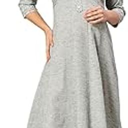 Maternity Gown for Women | Feeding Flare Kurta with Dual Nursing Zippers for Pre & Post Partum | Maternity Dresses for Women Cotton-image-8