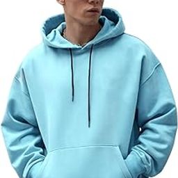 Mens Fleece Sweatshirt Hoodie Solid..-image-0