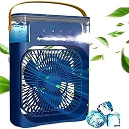 TRIDEO [LIMITED STOCK Mini Small Evaporative Air Cooler Desktop for Your Desk, Mini Ac for Room Cooling 3 Wind Speed and 3 Spray Mode_blue-picture-27
