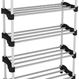 TNT THE NEXT TREND Alloy Steel Cady Shoe Rack For Home|Easy To Assemble,Space Saving,Stackable(5 Shelf,A-Cady-Black)-image-96
