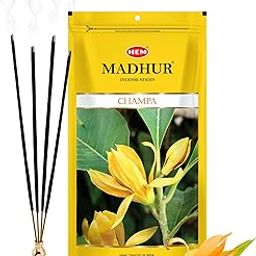 HEM Madhur Champa Incense Sticks | Agarbatti | Exotic Champa Aroma for Meditation, Pooja, Rituals & Spiritual Practices | Long-Lasting Fragrance | 135g Zip Pouch for Freshness | Approx. 90 Sticks-image-48