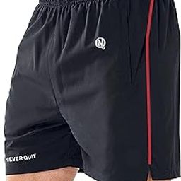 NEVER QUIT Men Shorts || Shorts for Men || Men Gym Shorts || Men's Outdoor Quick Dry Lightweight Sports Shorts 2 Zipper Pockets-image-3