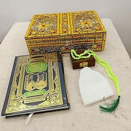 santarms Handmade Quran Box: Foldable Wooden Rehal Holy Books Stand - A Divine Accessory for Bridal Sharif with Small Jewelry COMBO SET-picture-10