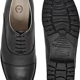 Safety Shoes : Leather Formal Oxford Shoes with Steel Toe, Memory Foam Footpad & Anti Skid, Heavy Duty Rubber Sole.-44