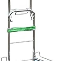 Vishal Stainless Steel 4-Wheel Luggage Trolley Cart – Foldable Hand Truck with Telescopic Handle, Heavy Load Carrier for Travel, Office, Home, Shopping & Utility Use-image-7