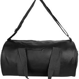 AIROZSS Trendy Lightweight Leather Gym Bag for Men and Women, Black-image-9
