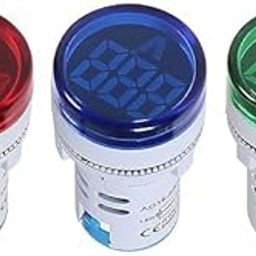 XYNO LED Voltage Meter Indicator AC 60-500V LED Voltmeter Signal Light Digital Display Voltage Meter Indicator Round Lamp Tester (Red+Green+Blue)-image-7