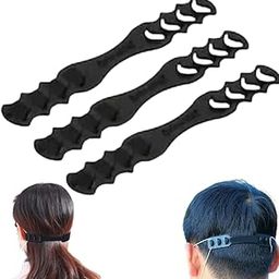 Hijab Mask Extender Strap | Soft Silicone Adjustable Hijab Holder for Face Mask | Comfortable Ear Saver for Kids, Adults & Hijabis | Pack of 3 (Black)-11