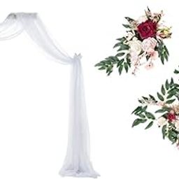 MERISHOPP Wedding Arch Drape Backdrop Curtain Wedding Arch Swag Wreath Decoration|Home & Garden|Wedding Supplies|Venue Decorations-image-37