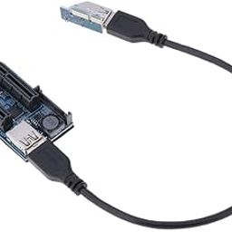 PCI-E X1 to X4 Powered Riser Graphics Extension Adapter Card USB 3.0 Cable-image-91