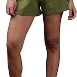 by The Indian Garage Co Women Flared Casual Solid Smocked Shorts-image-60