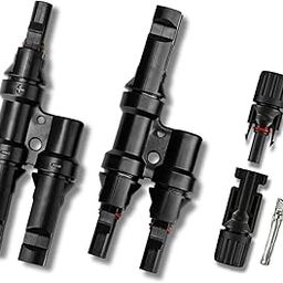Solouxe 2 in 1 Solar Branch Connector with 1 Pair MC4 Connector for Solar Panels (T2 + 1 Pair MC4 Connector)-image-41