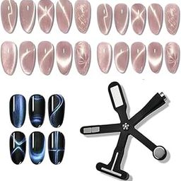 Bolt Bee Cat Eye Magnet Tool for Gel Nail Polish, 6-in-1 Multi-Function, Magnetic Stick with Case, Black-12