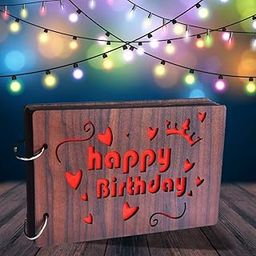 WallDaddy- Scrapbook Photo Album For Photos Collection Happy Birthday Photo Album Book 100 Photos 4x6 (22X16) Cm Photo Album 6X8 Photo Album Scrapbook 40 Black Pages Scrap Books For Memories-picture-29